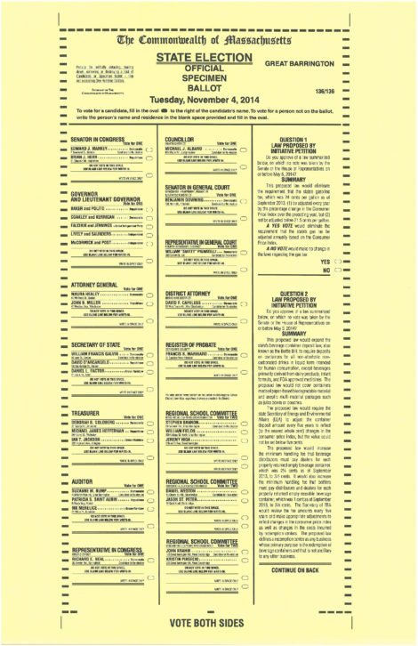 The first page of the statewide November 4 ballot items.