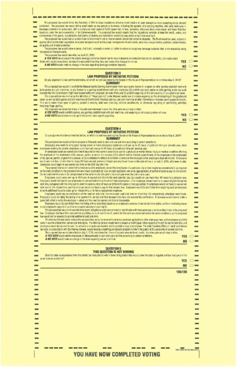 The second page of the November 4 general ballot.