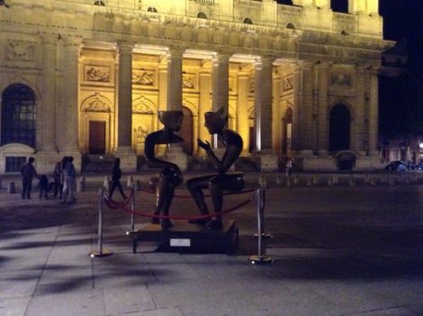 Place St-Sulpice: another sculpture for FIAC, another part of the Place. Photo: Joan Schenkar.
