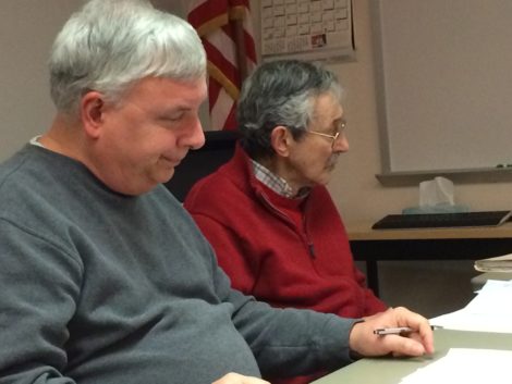 Historical Commission members Gary Leveille, left, and David Rutstein