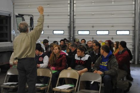 Ron Yaples conducts a discussion about his career as an arborist. Photo: Max Redman
