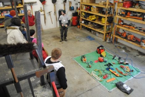 Kieran Yaples explains the tools used in the arborist profession.