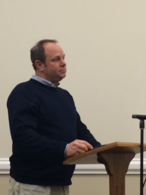 Berkshire Hills Superintendent Peter Dillon addressing the Great Barrington Selectboard.