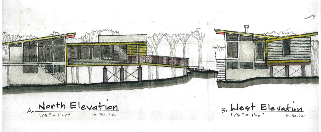 North and west Elevations – Scheme A - First new concept.