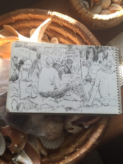 Sketch of the Music Inn in Stockbridge.