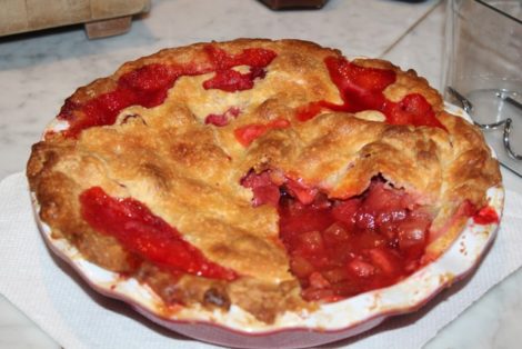Strawberry rhubarb pie.
