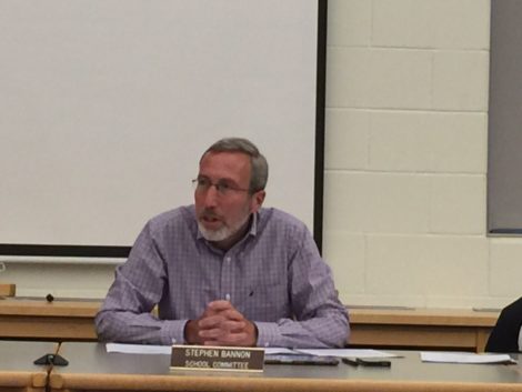 Berkshire Hills School Committee Chair Steve Bannon asks the committee for permission to respond to Lee Public Schools' announcement that they are open and willing to talk about collaboration. Photo: Heather Bellow