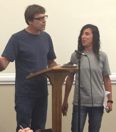 Danny Bell and Claudia Shapiro confront the Great Barrington Zoning Board of Appeals.
