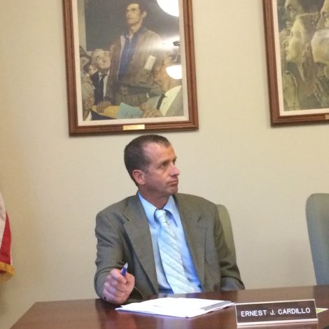 Ernest J. Cardillo, at the selectmen's table.