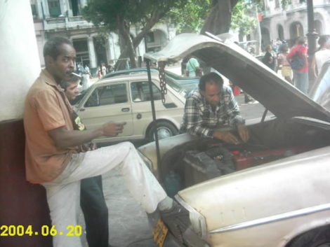 Cuban mechanics at work (some say the best mechanics in the world!) Photo: John Aronoff
