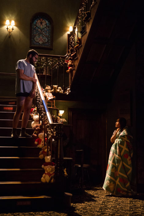 Christopher Abbott as Elias Schreiber-Hoffman & Hong Chau as Jenny Chung. Photo: Matthew Murphy