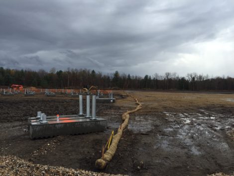 The barrier demarcating polluted soils.