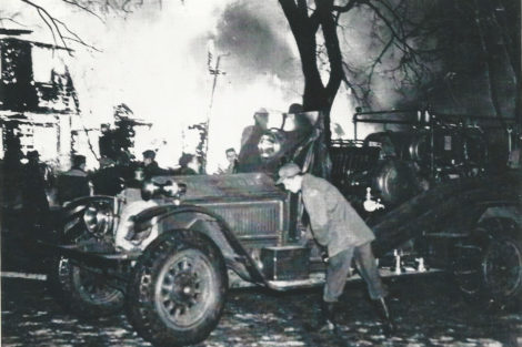 Clover Croft engulfed in flames.