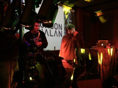 Whalan at the Brick House, with saxophonist Tyler Gasek. Photo: Isabella Goldman