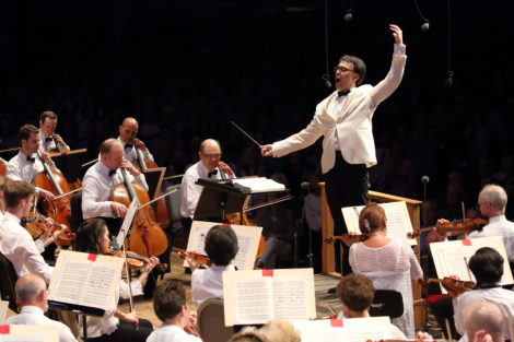 Ken-David Masur leads the BSO at Tanglewood on July 16. Photo: Hilary Scott