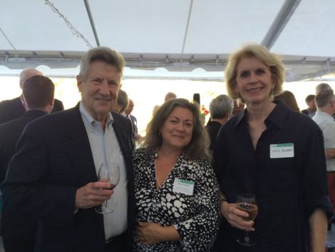 Liana Toscanini (center), director of the Nonprofit Center of the Berkshires and Southern Berkshires Chamber board member, flanked by Fred and Sally Harris of St. James Place in Great Barrington. Photo: Marcie L. Setlow