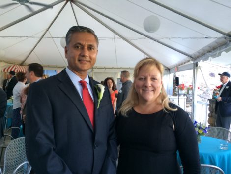 Vijay Mahida with Betsy Andrus, executive director, Southern Berkshire Chamber of Commerce. Photo: Marcie L. Setlow