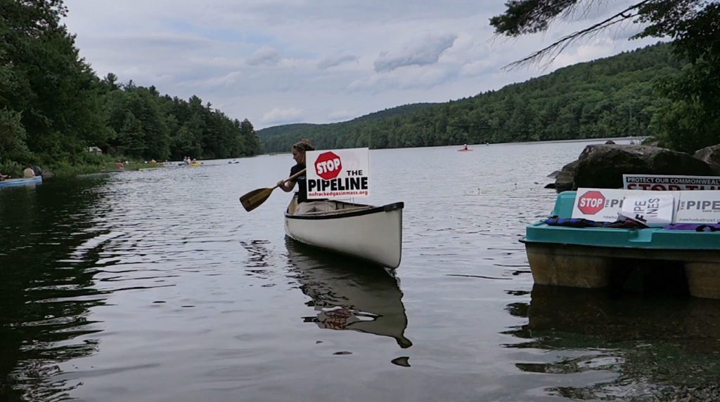 Potential irreversible damage to Lower Spectacle Pond prompted a protest against the Tennessee Gas Pipeline Co. project last summer. Photo: Ben Hillman
