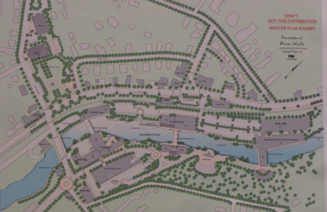 Conceptual plans for Stephen Muss's 'Housatonic River Walk' redevelopment of mills and adjacent sites in Housatonic.
