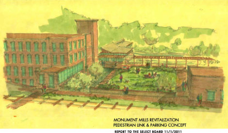 Nick Kelley's alternative concept for the redevelopment of his mill property, prepared as an antidote to the Muss proposal.