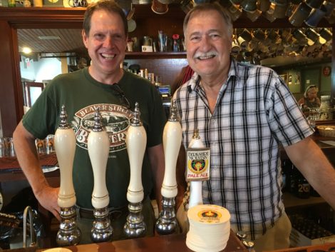 Andrew Mankin and Gary Happ, now serving solar brewed beer.