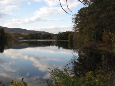 The western banks of Rising Pond (at right) would become a PCB landfill, under the GE proposal. Photo: David Scribner