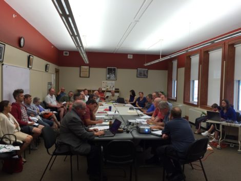 The Regional Agreement Amendment Committee meeting in the BHRSD conference room last year. Photo: Heather Bellow