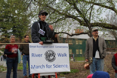 River Walk administrator Rachel Fletcher addresses the crowd.