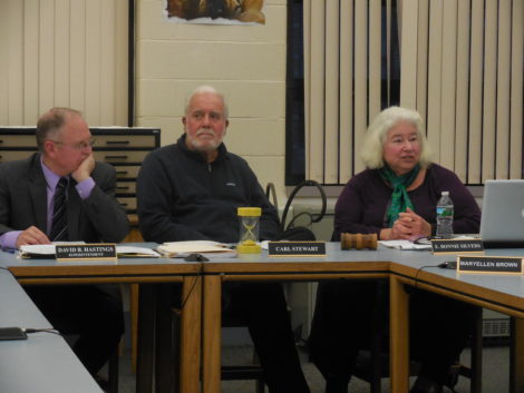 From left, Superintendent David Hastings, along with School Committee members Carl Stewart, and Bonnie Silvers. Photo: Terry Cowgill