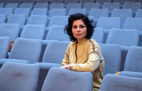 Arab Israeli Maysaloun Hamoud, director of "In Between", or "Bar Bahar", poses for a picture inside a cinema in Nazareth, northern Israel January 26, 2017. Picture taken January 26, 2017. REUTERS/Baz Ratner