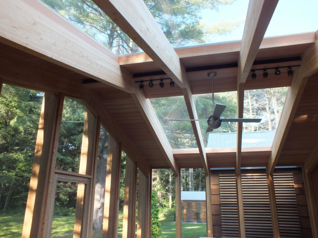 (2) 9’ x 9’ skylights maximize the sun and float above the structural fir beams. - Photo: Michael Alper