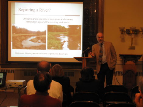A presentation by Peter deFur at the First Congregational Church in Great Barrington, Mass. Photo: David Scribner