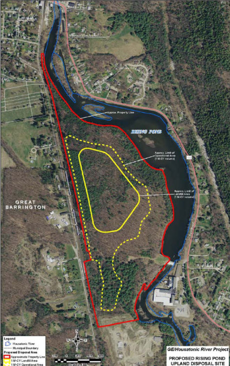 A rendering of the site of GE's proposed Rising Pond PCB landfill in Housatonic, Mass.