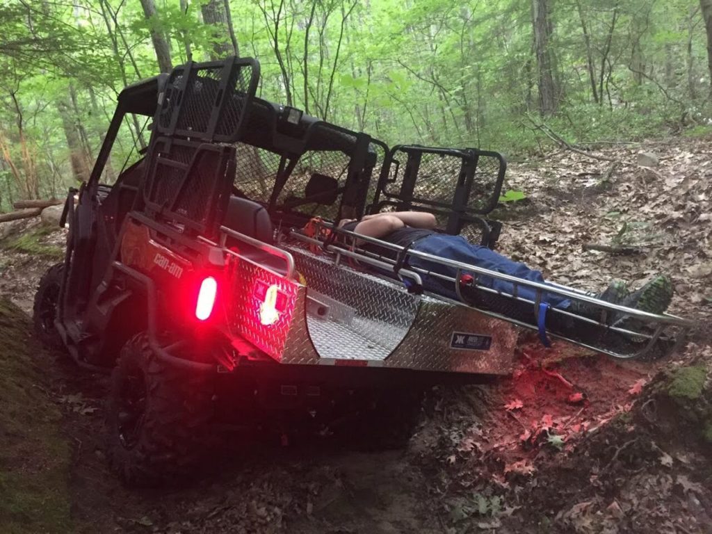 Equipped with a 'rescue body' for carrying a patient and equipment, the Great Barrington Fire Department's new UTV has proven to be an asset in its efforts to quickly and safely transport injured people. Photo courtesy Great Barrington Fire Department