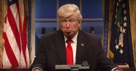 Alex Baldwin on Saturday Night Live as President Trump.