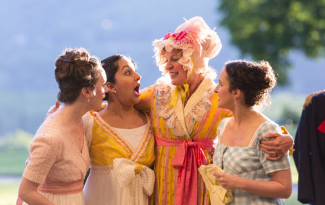 Amelia Pedlow, Kimberly Chatterjee, Nance Williamson and Kate Hamill in 'Pride and Prejudice.' Photo: T. Charles Erickson