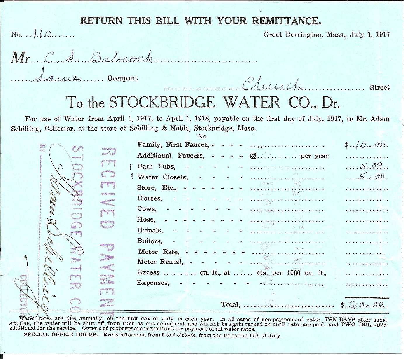 Stockbridge fever and the history of the Stockbridge Water Company