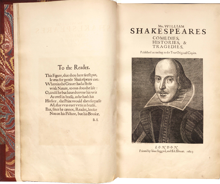 First Folio of Shakespeare’s plays, published in 1623