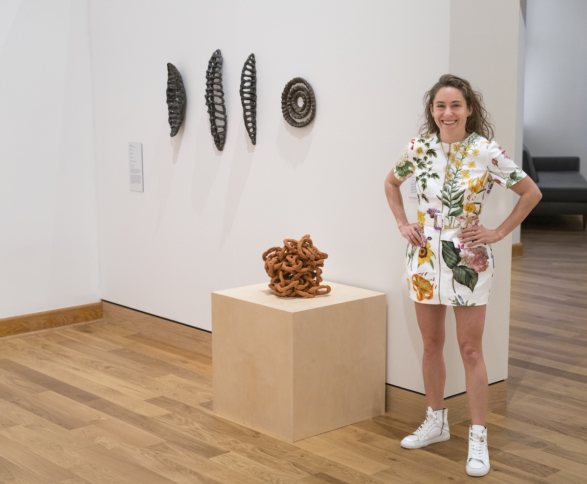 Eve Biddle With Her Work In The Exhibition Mary Ann Unger To Shape A Eve Biddle With Her Work In The Exhibition Mary Ann Unger To Shape A