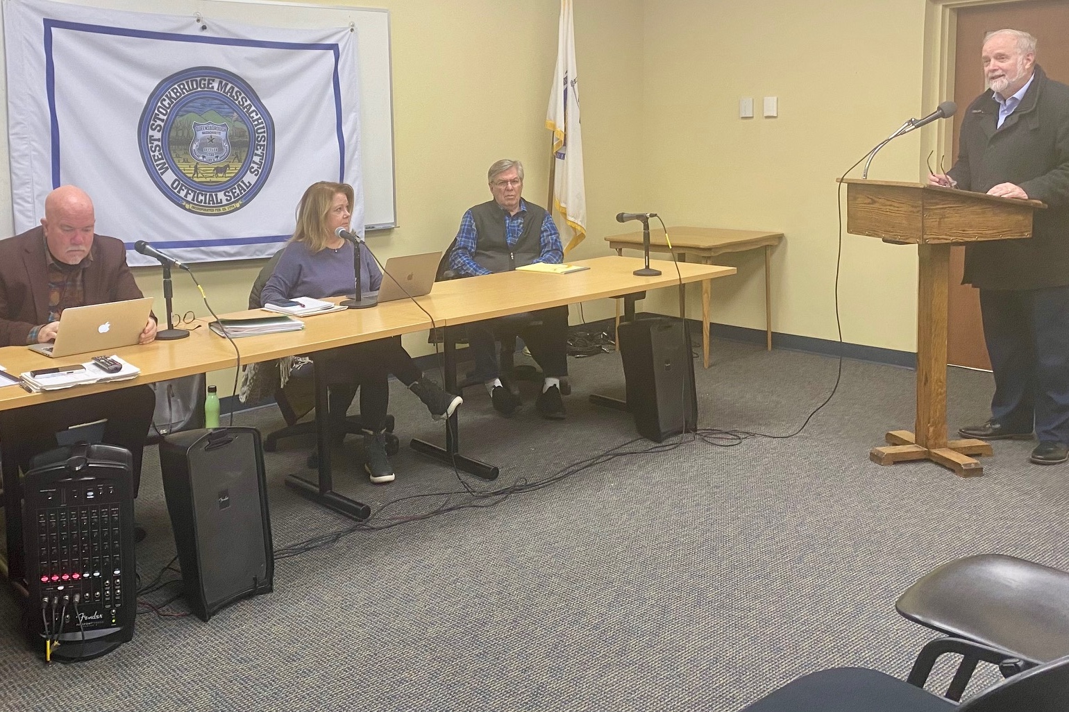 Regional Tax Assessor Harald Scheid (at podium) addresses the West